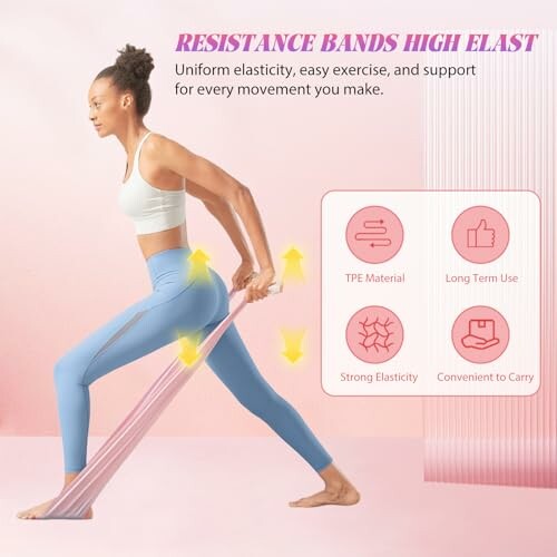 Mujer haciendo ejercicio con una banda de resistencia.